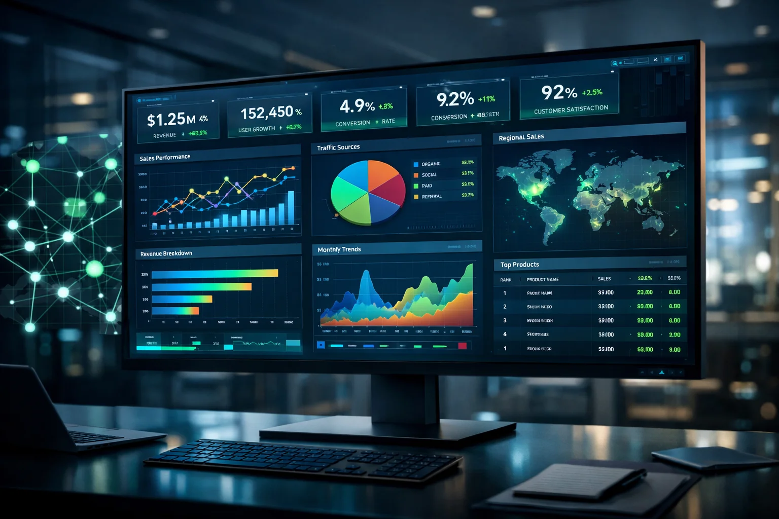 Qlik Sense Enterprise dashboard แสดงผลการวิเคราะห์ข้อมูลระดับ Enterprise