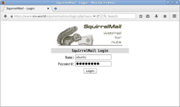 Squirrelmail login